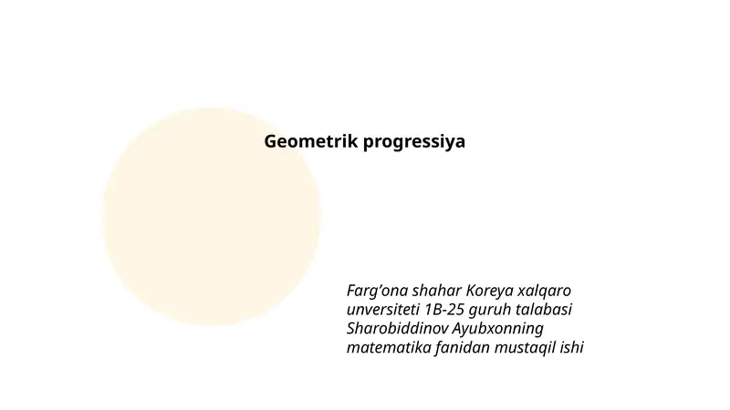Geometrik progressiya