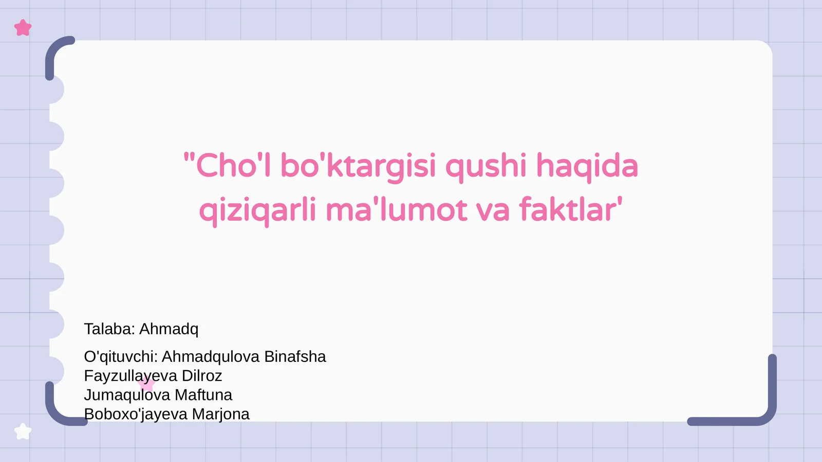 Cho'l bo'ktargisi qushi haqida qiziqarli ma'lumot va faktlar