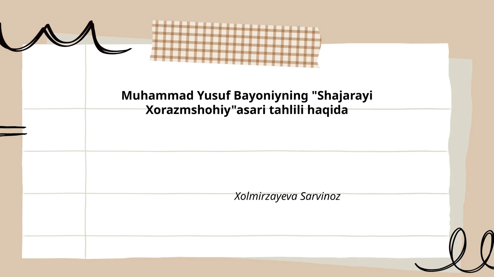 Shajarayi Xorazmshohiy Tahlili