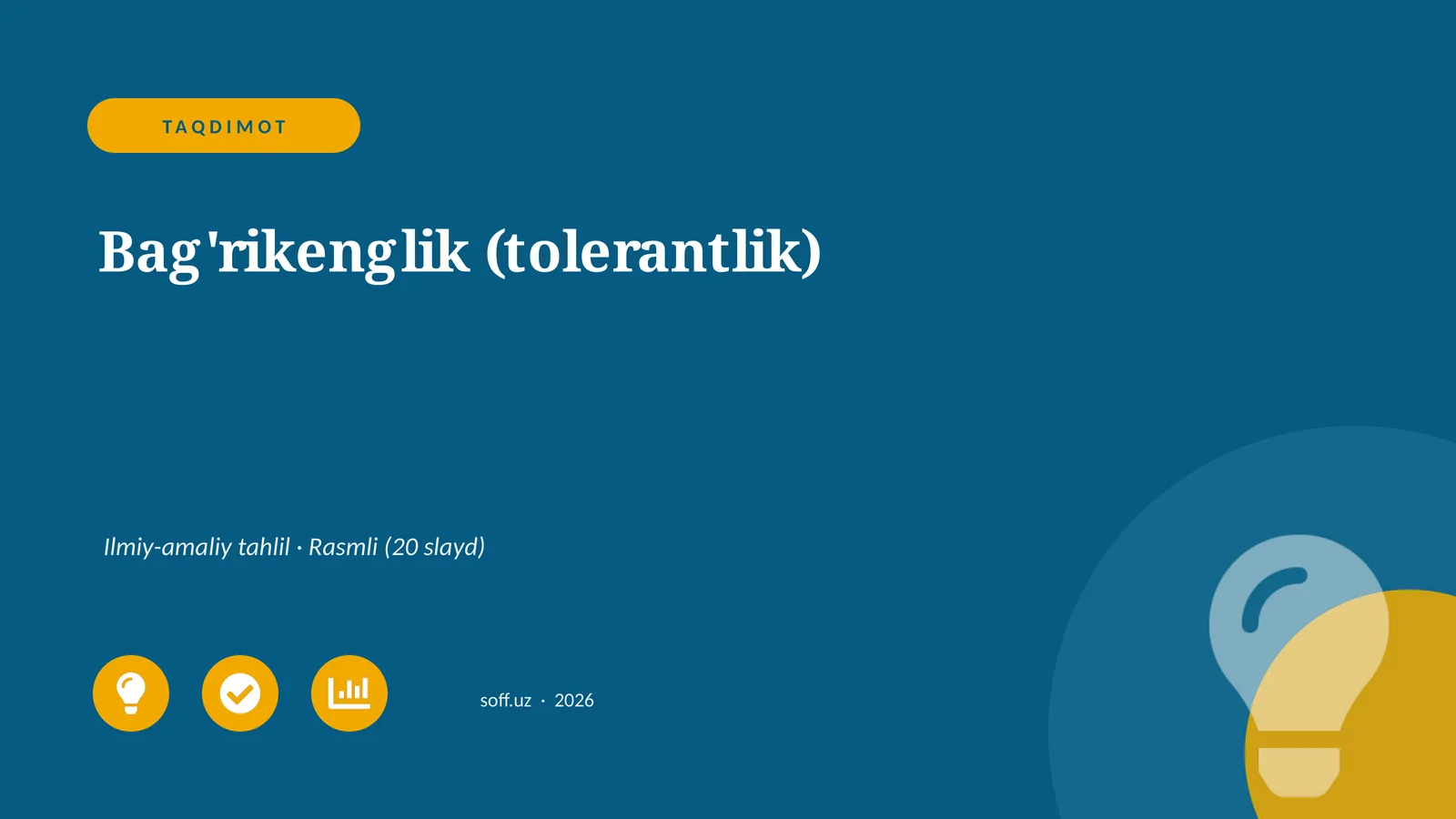 Bag'rikenglik (tolerantlik) Ilmiy-amaliy tahlil