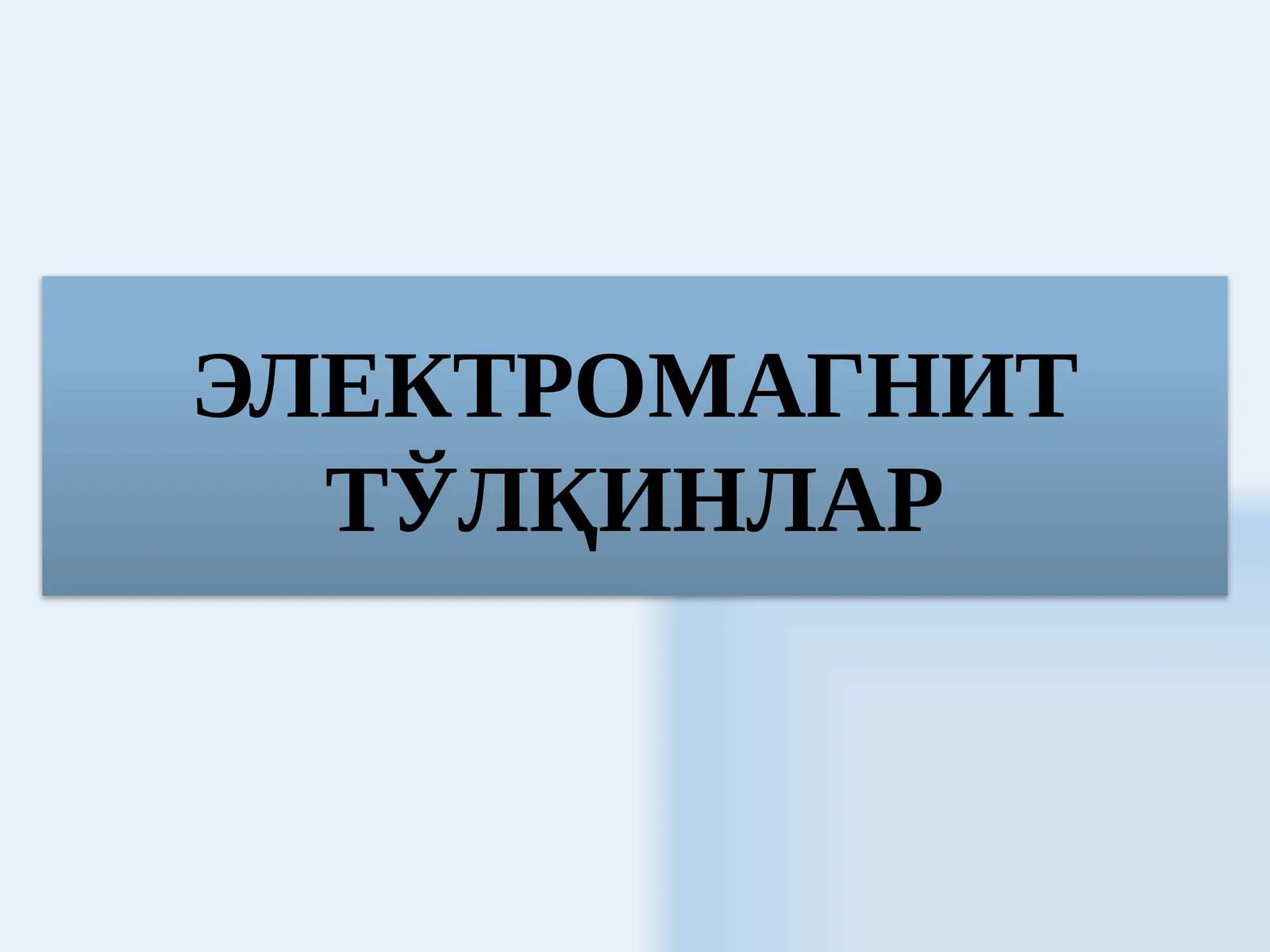 ELEKTRO MAGNIT TOLQINLAR