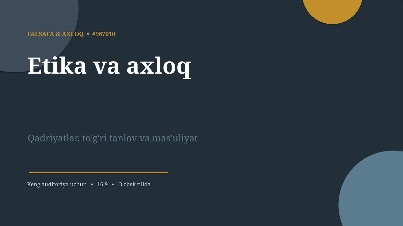 Etika va axloq