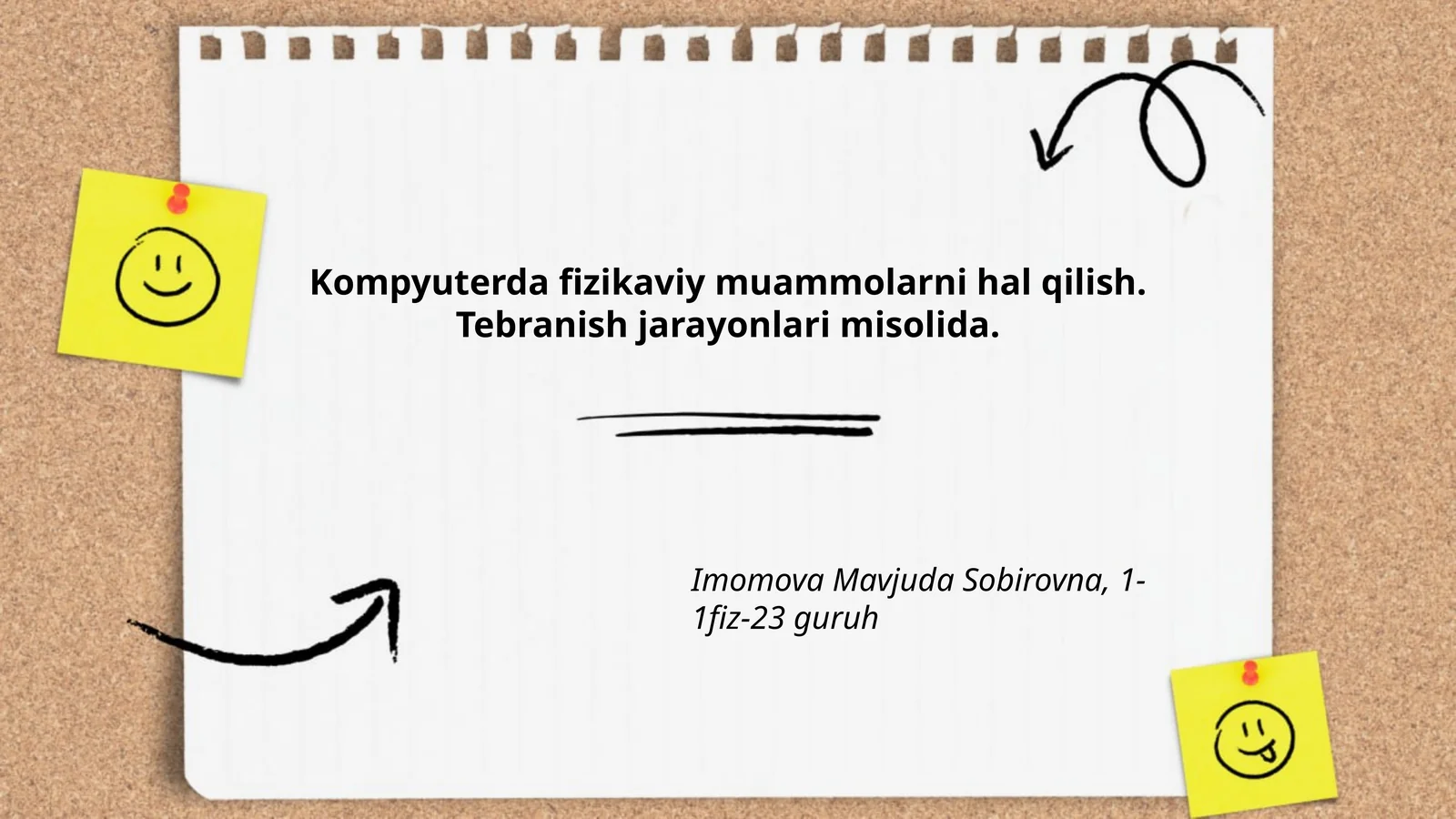 Kompyuterda fizikaviy muammolarni hal qilish. Tebranish jarayonlari misolida