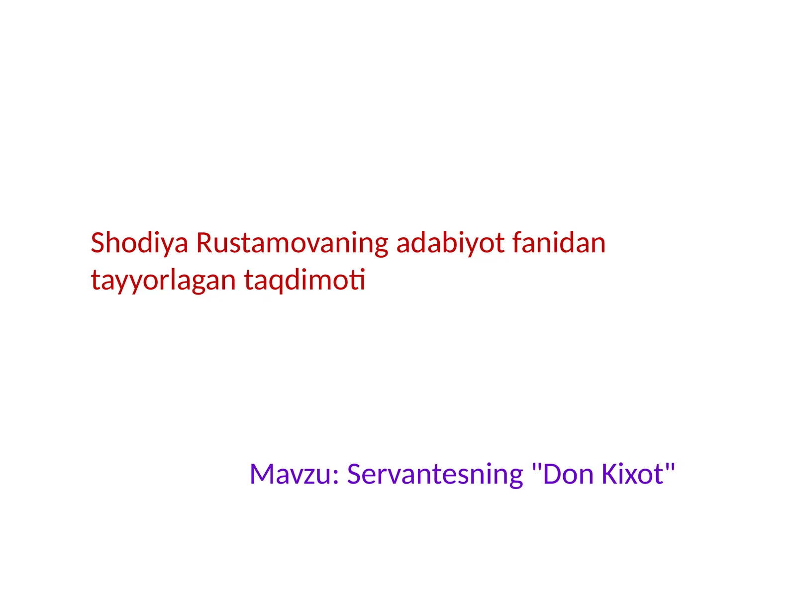 Servantesning "Don Kixot"