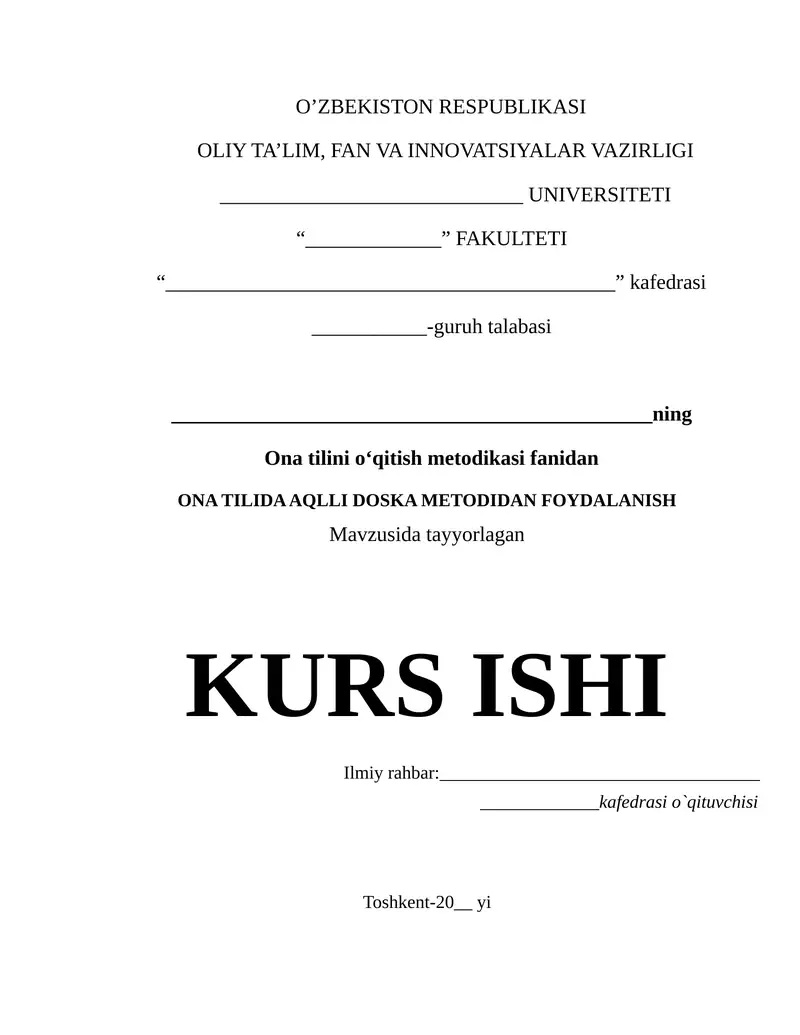 ONA TILIDA AQLLI DOSKA METODIDAN FOYDALANISH