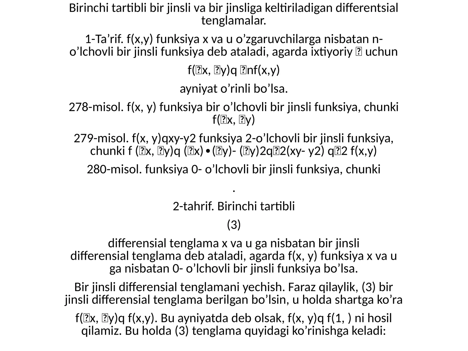 Differentsial tenglamalar