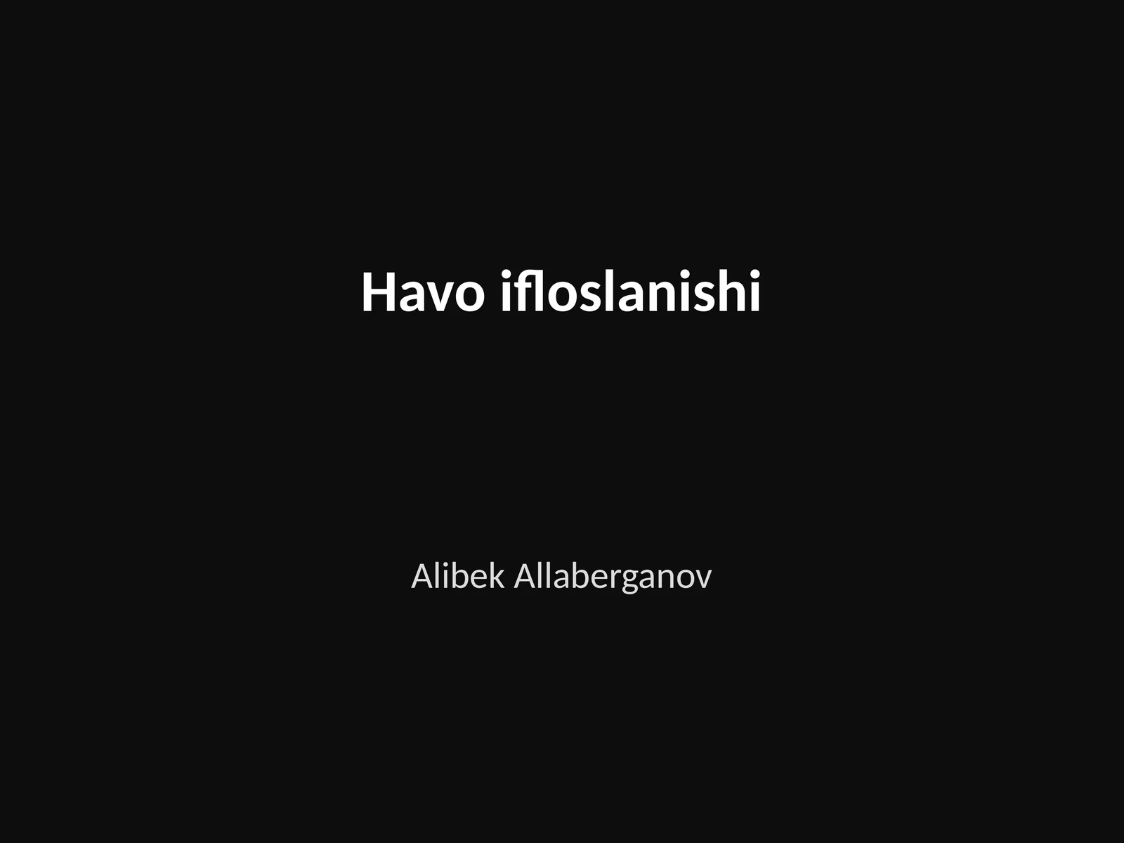 Havo ifloslanishi