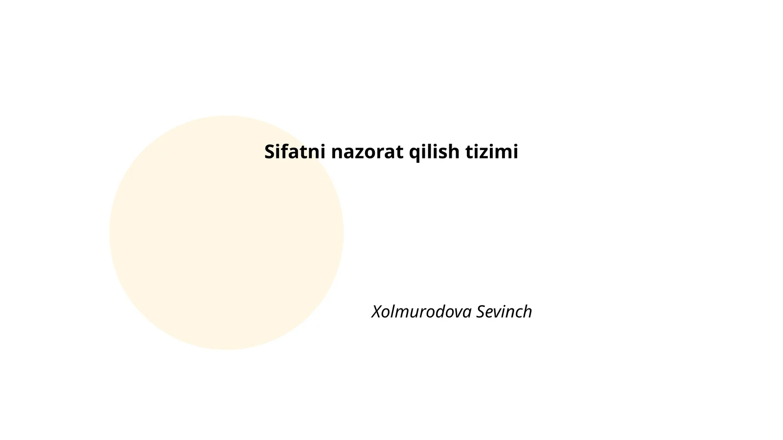 Sifatni nazorat qilish tizimi