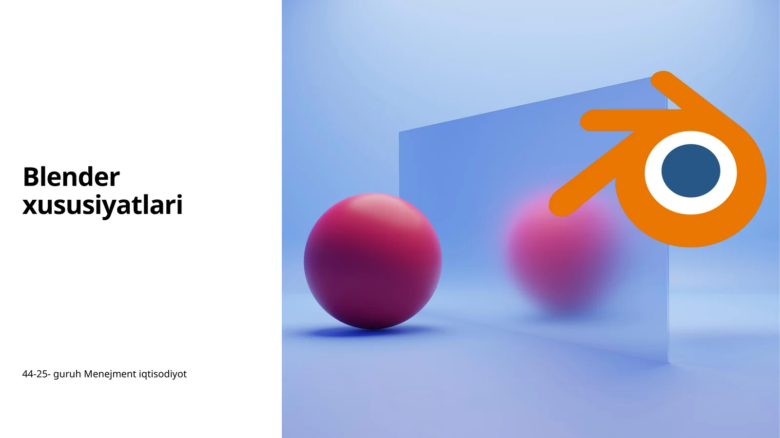 Blender xususiyatlari