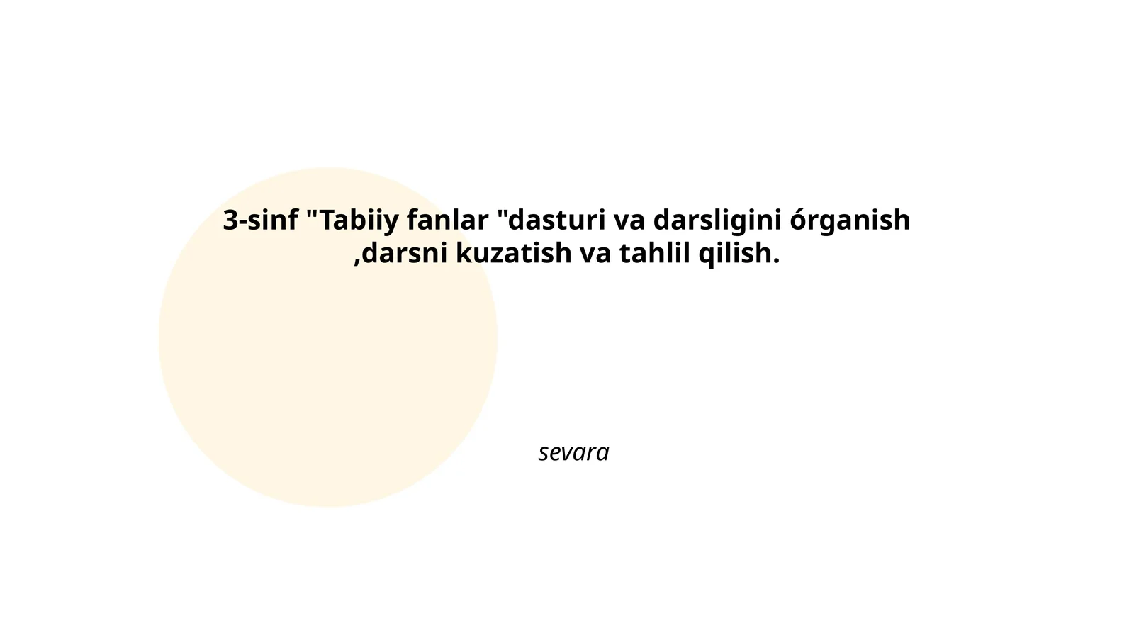 3-sinf "Tabiiy fanlar "dasturi va darsligi