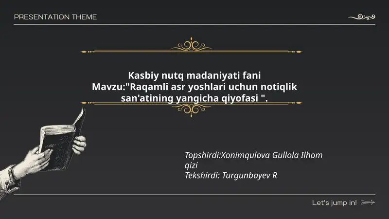 Raqamli asr yoshlari uchun notiqlik san'atining yangicha qiyofasi