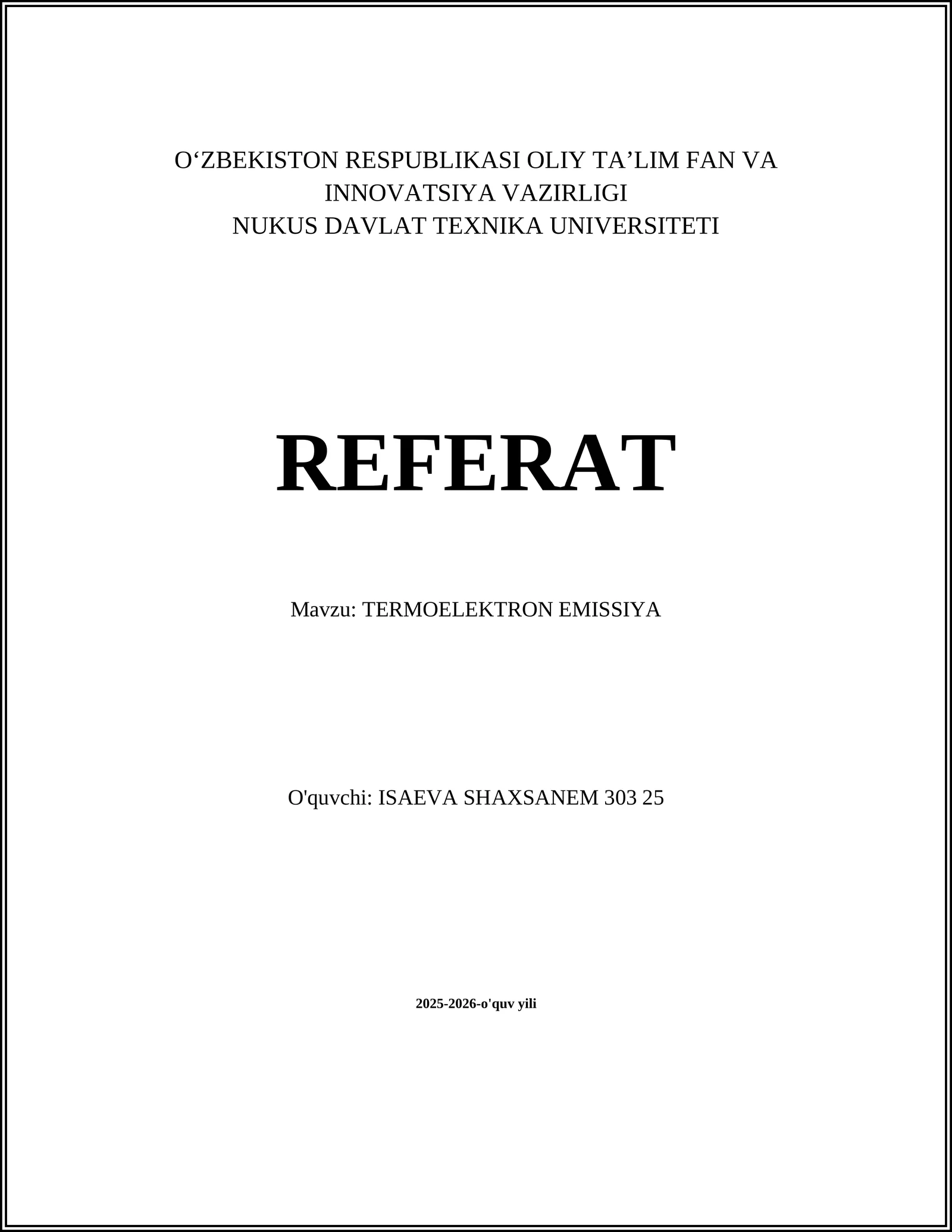 TERMOELEKTRON EMISSIYA