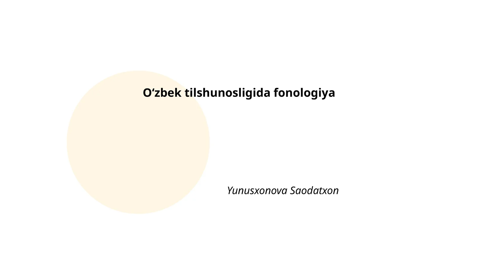 Oʻzbek tilshunosligida fonologiya