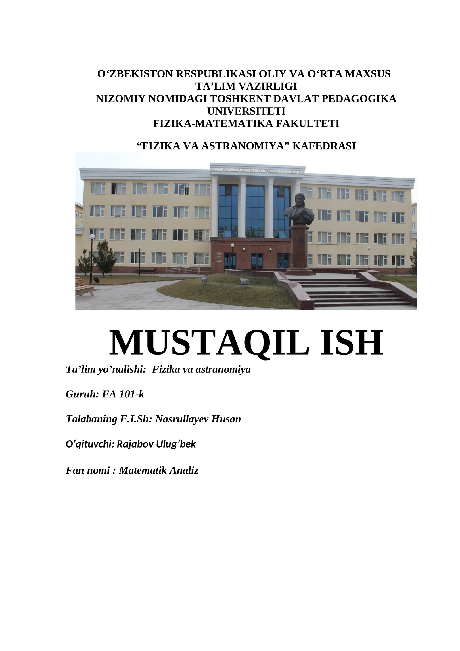 Fizika va Astronomiya