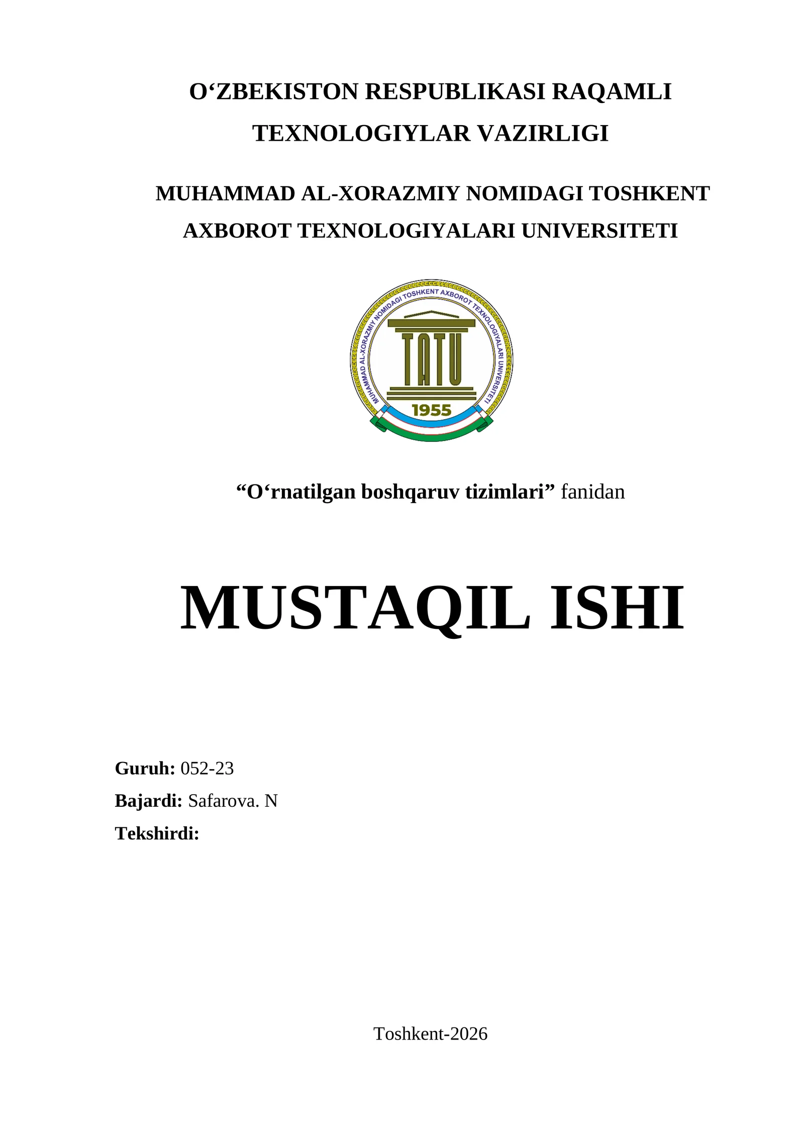 Ultratovush sensorlari va masofa aniqlash algoritmlari. Arduino bilan aqlli to‘siq aniqlash signalizatsiyasi.