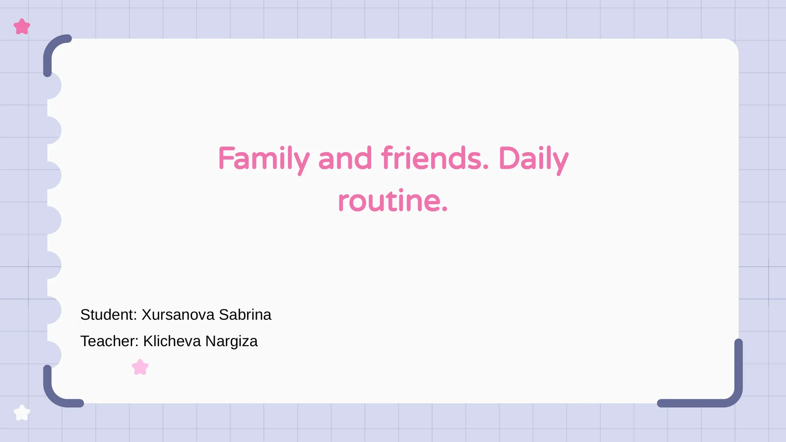 Introduction to Family and Friends