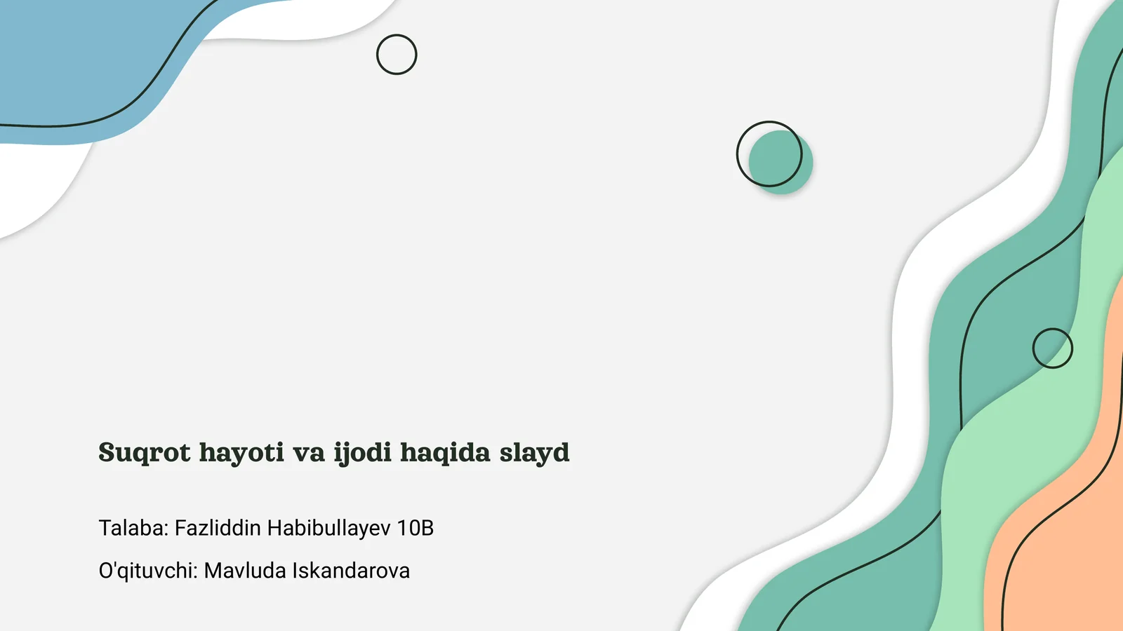 Suqrot hayoti va ijodi haqida slayd
