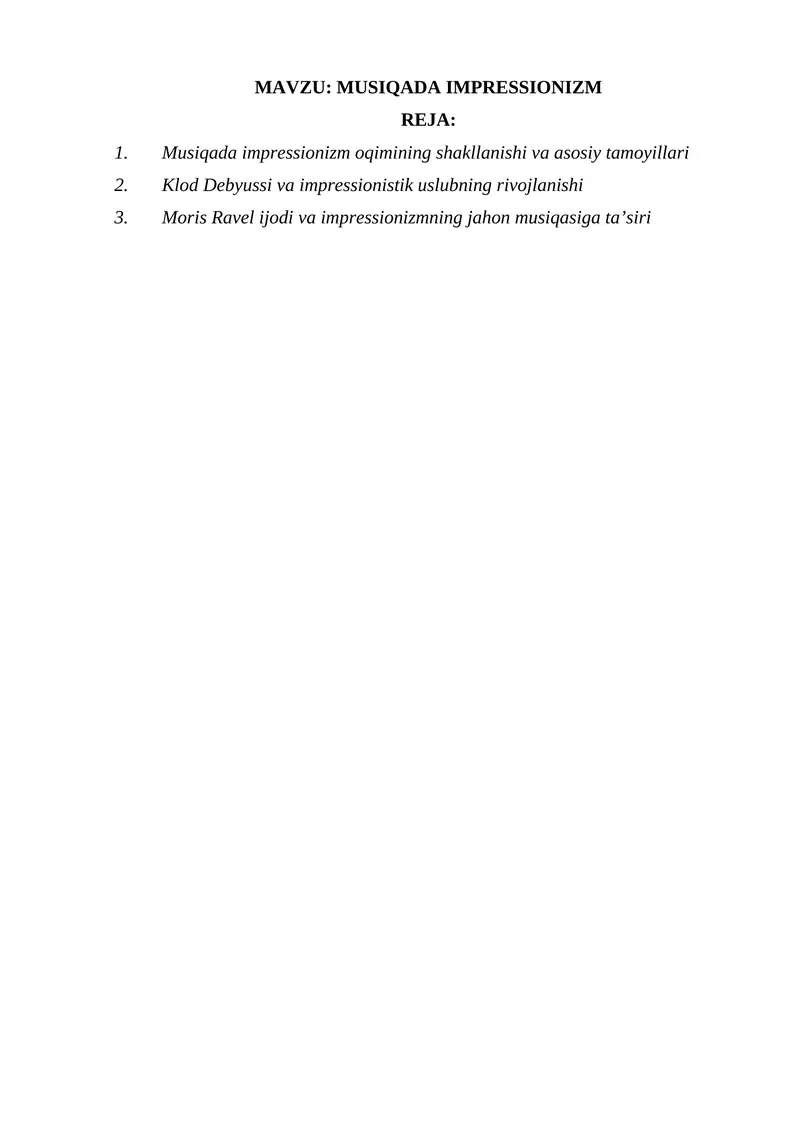 MUSIQADA IMPRESSIONIZM