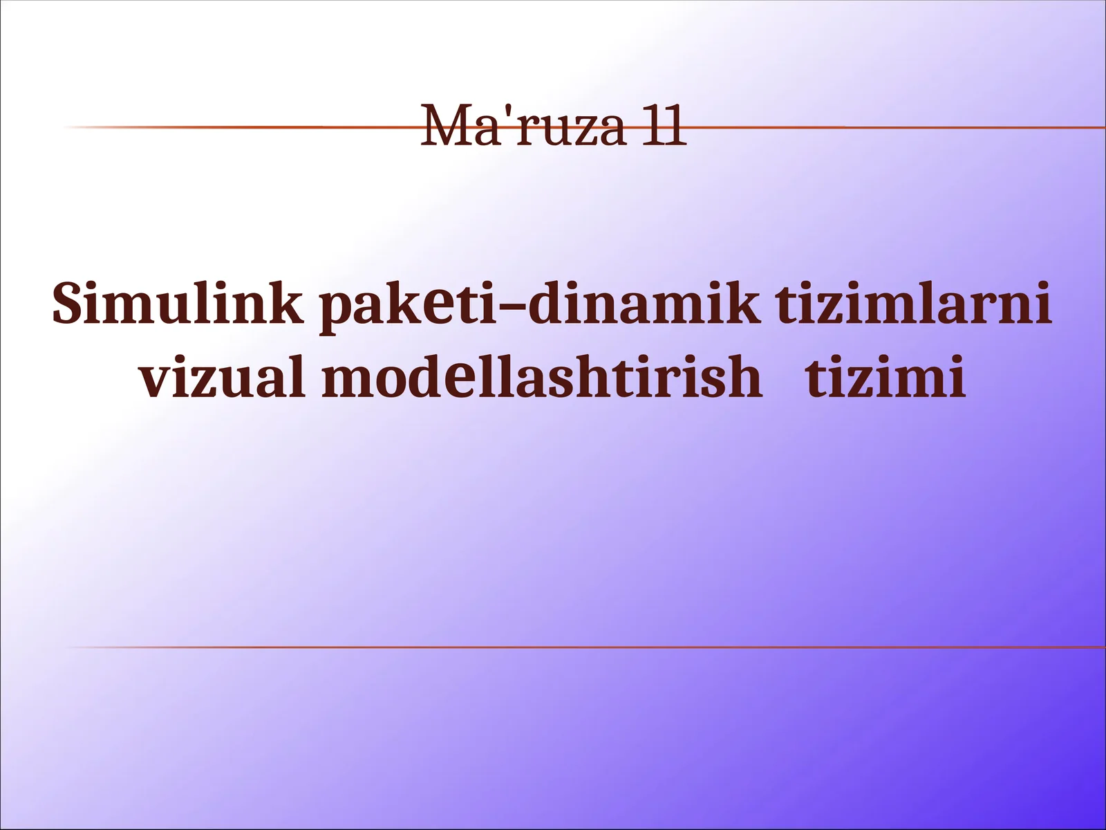 Simulink paketi–dinamik tizimlarni vizual modеllashtirish tizimi