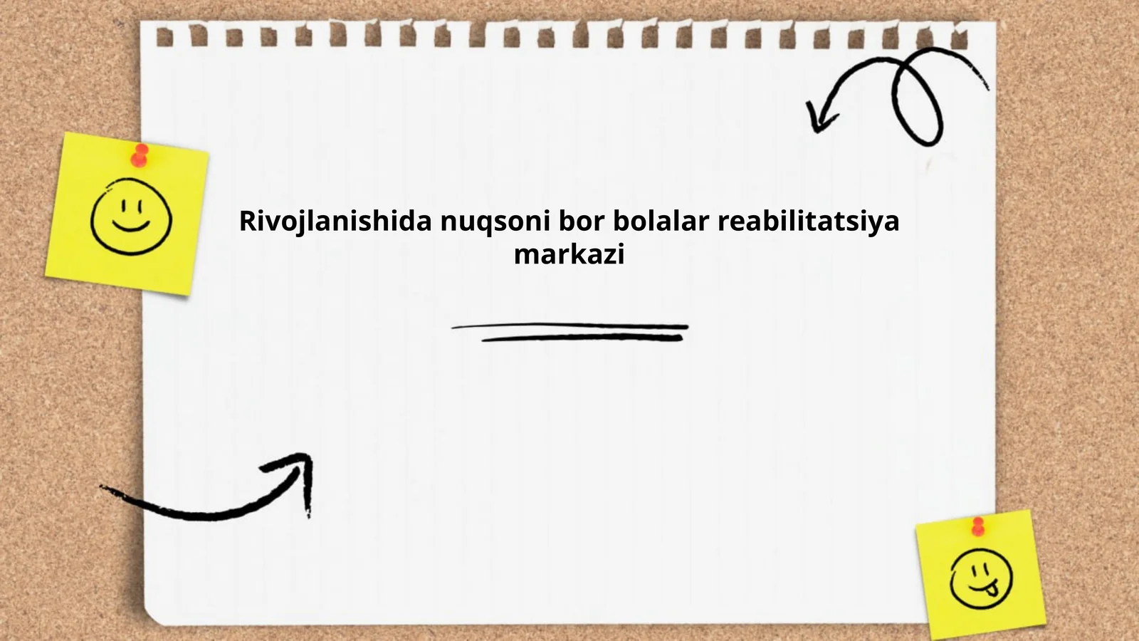 Rivojlanishida nuqsoni bor bolalar reabilitatsiya markazi