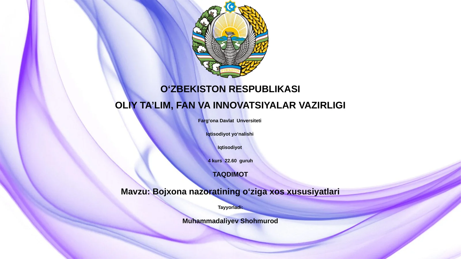 Bojxona nazoratining oʻziga xos xususiyatlari