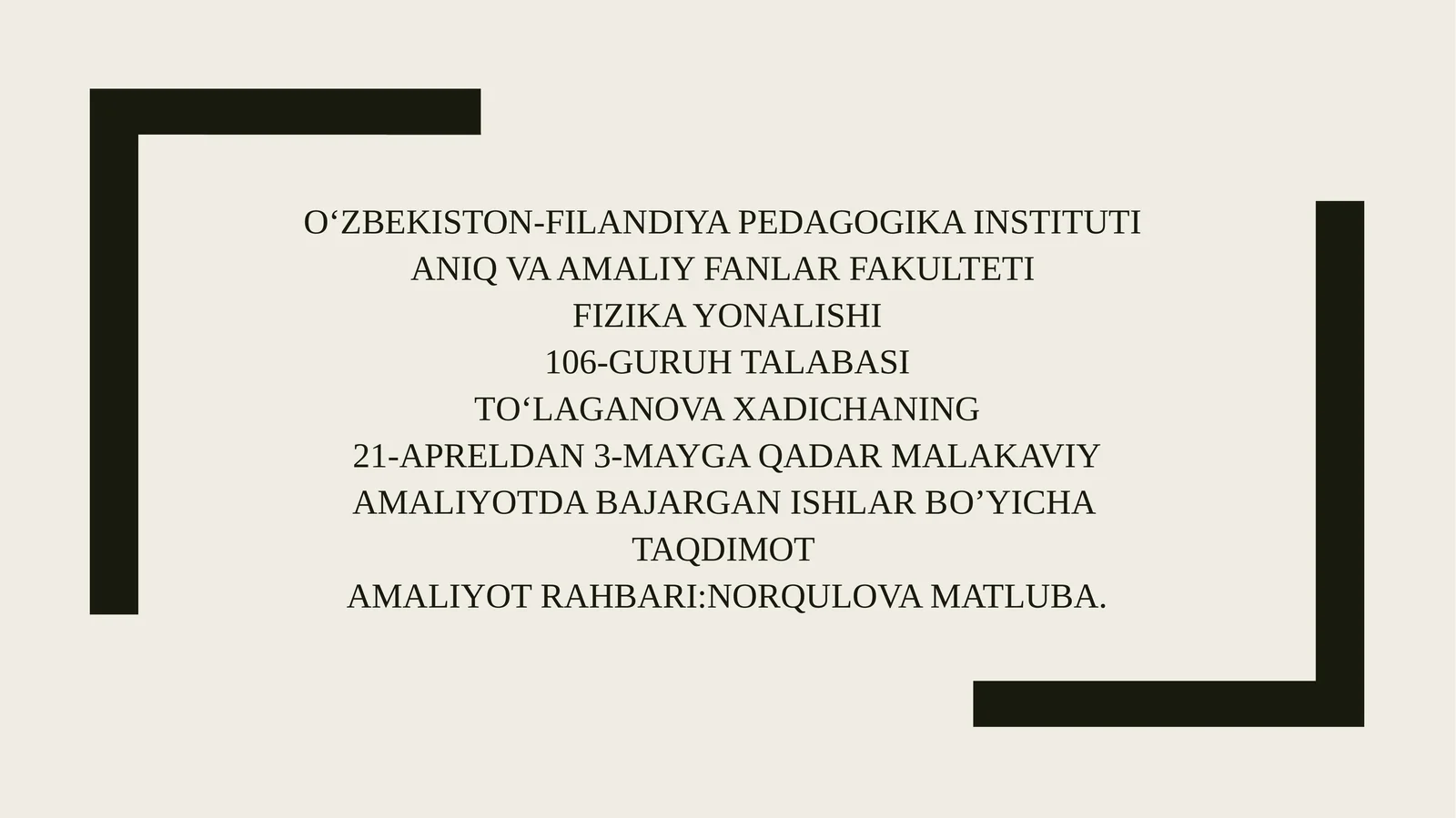 TALABALAR AMALIY YO‘RDAMI