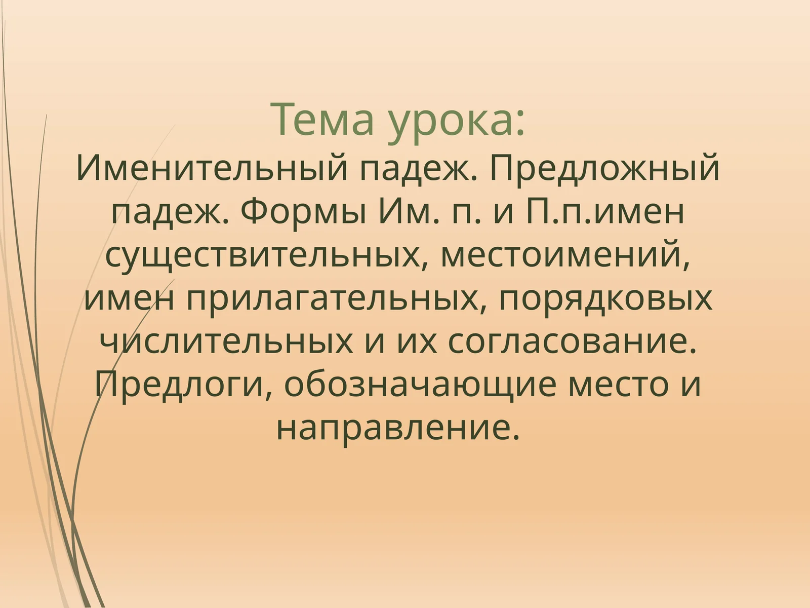 Именительныйпадеж. Предложный падеж