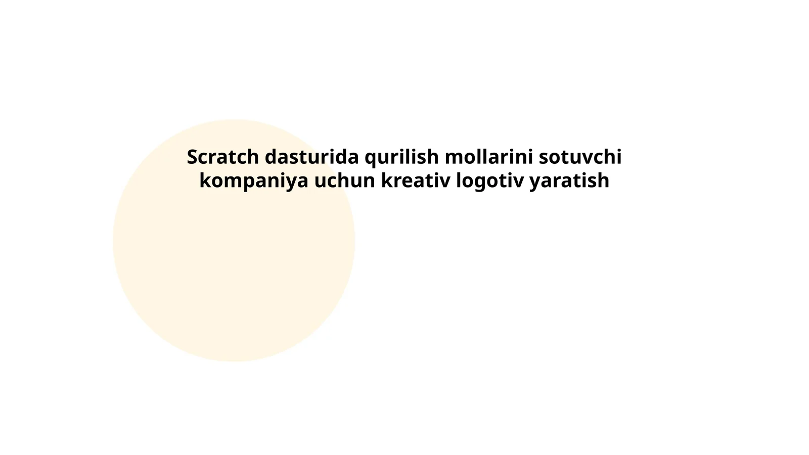 Scratch dasturida qurilish mollarini sotuvchi kompaniya uchun kreativ logotiv yaratish