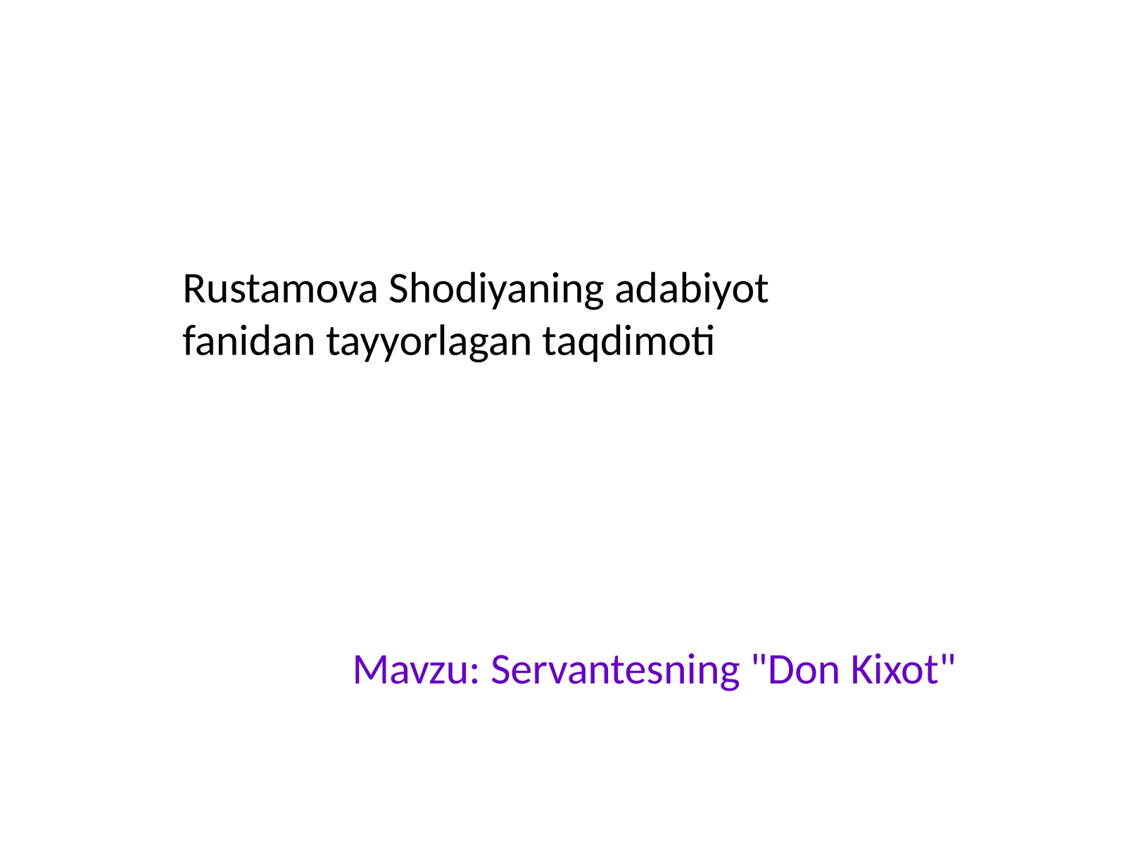 Servantesning"DonKixot"
