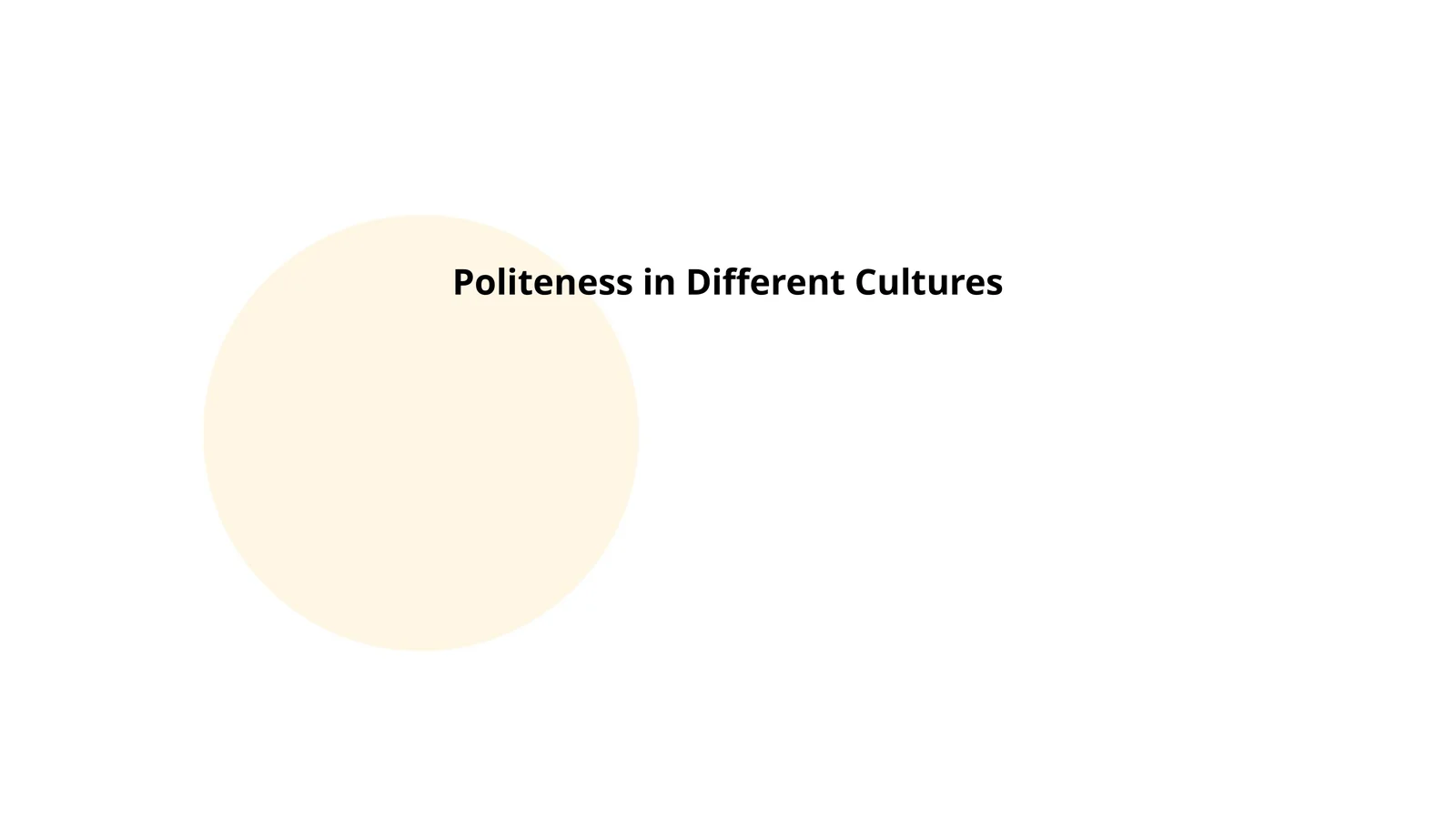 Politeness in Different Cultures
