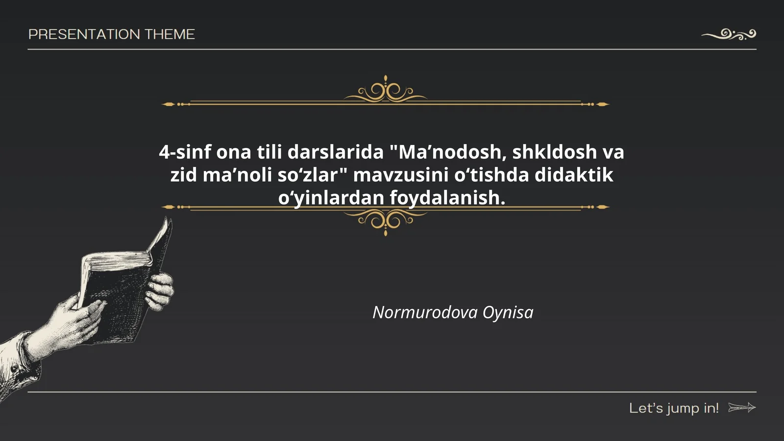 "Maʼnodosh, shkldosh va zid maʼnoli soʻzlar" mavzusini oʻtishda didaktik oʻyinlardan foydalanish