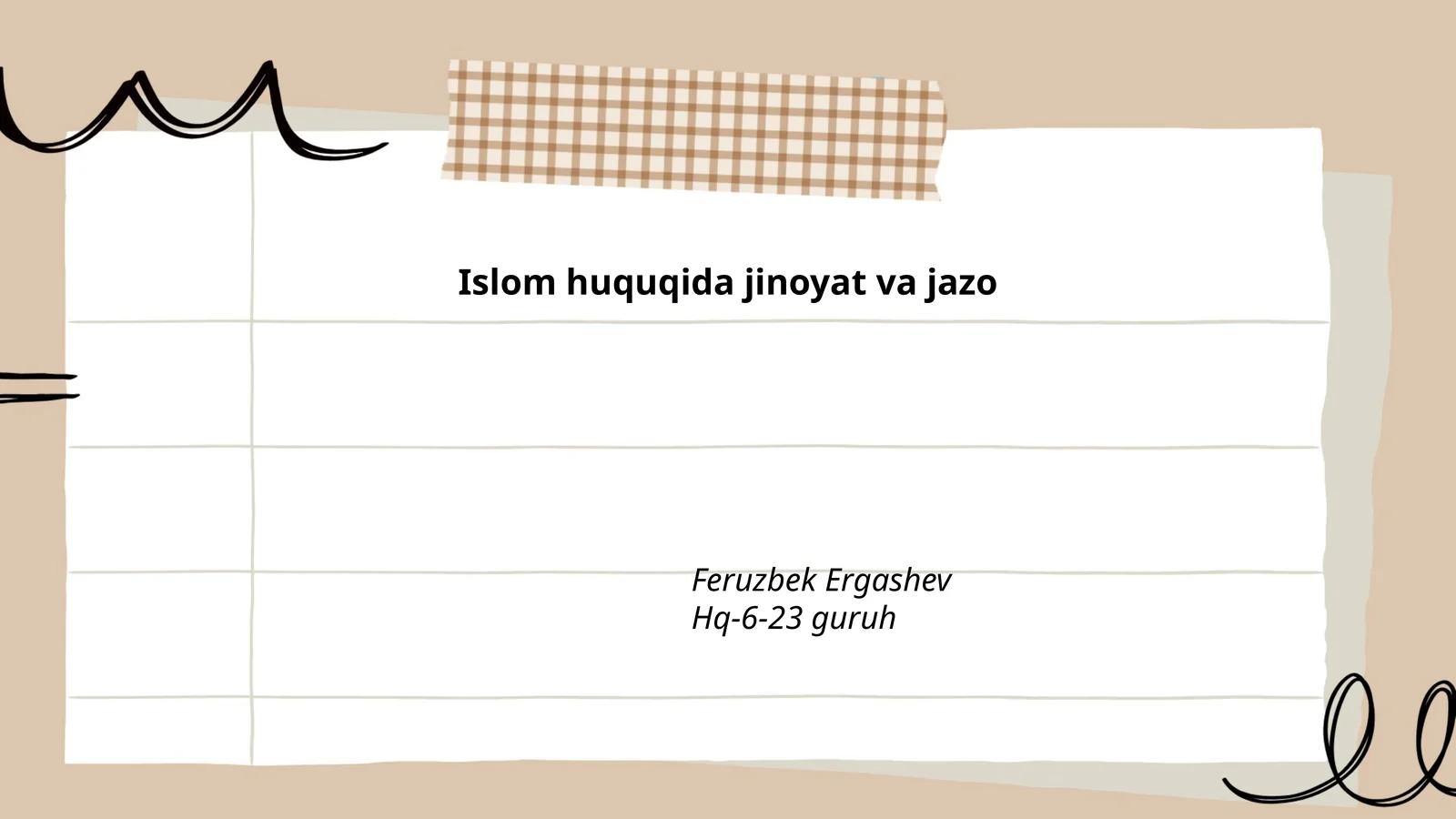 Islom huquqida jinoyat va jazo