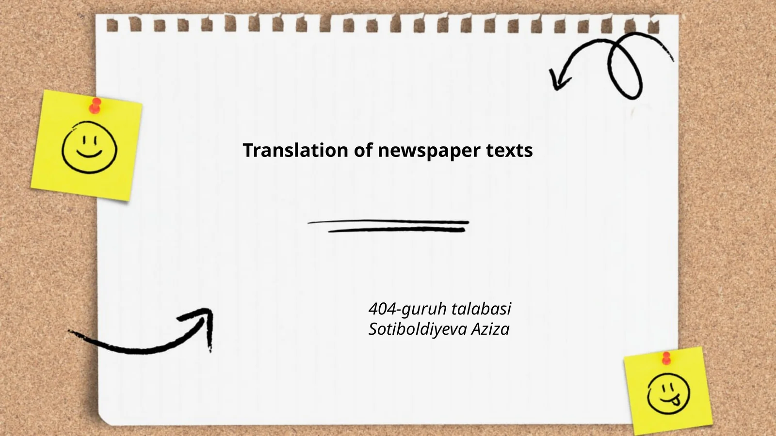 Translation of newspaper texts