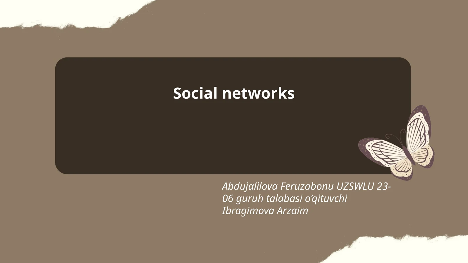 Plan: 1. History of Social Networks 2. Social Media Algorithms 3. Impact of Social Networks on Society
