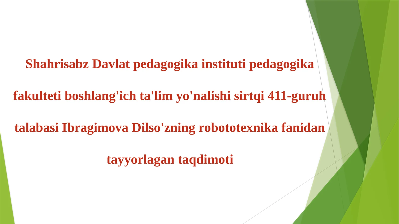 O‘quv robototexnika to‘plamlari