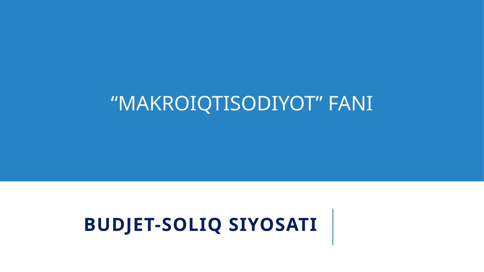 Budjet-soliqsiyosati