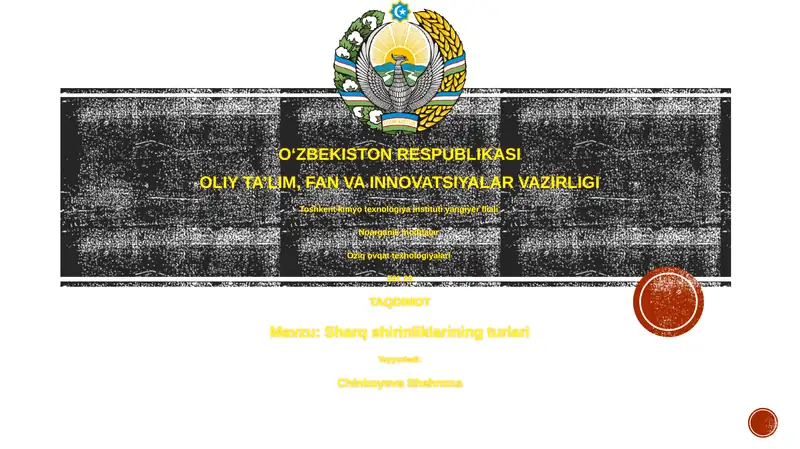 Sharq shirinliklarining turlari