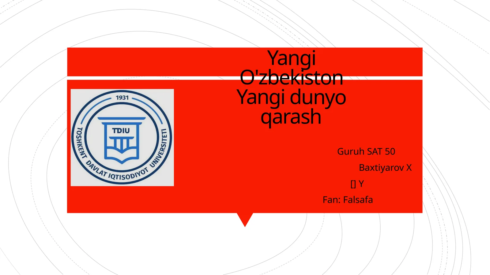 Yangi O'zbekiston Yangi dunyo qarash