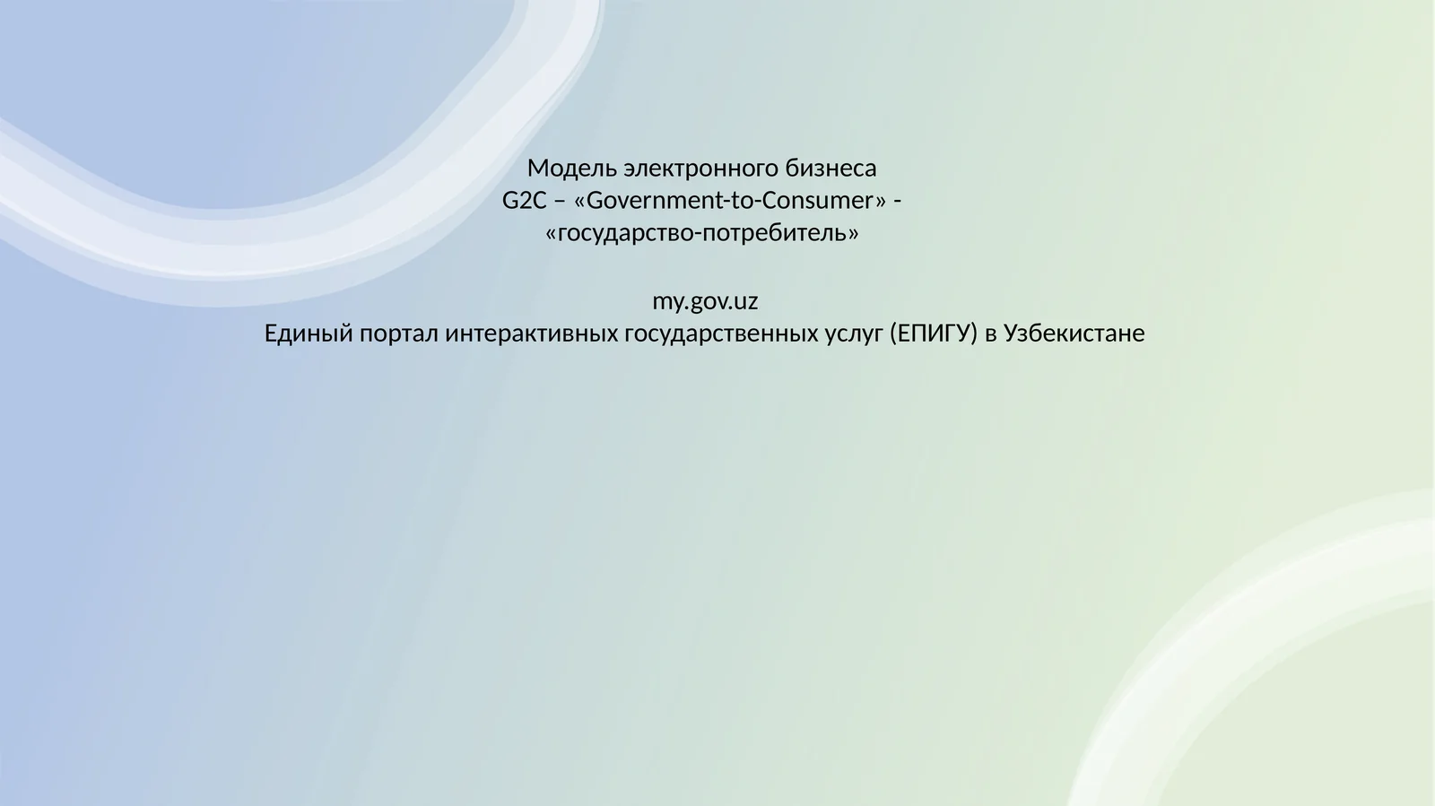 Модель электронного бизнеса