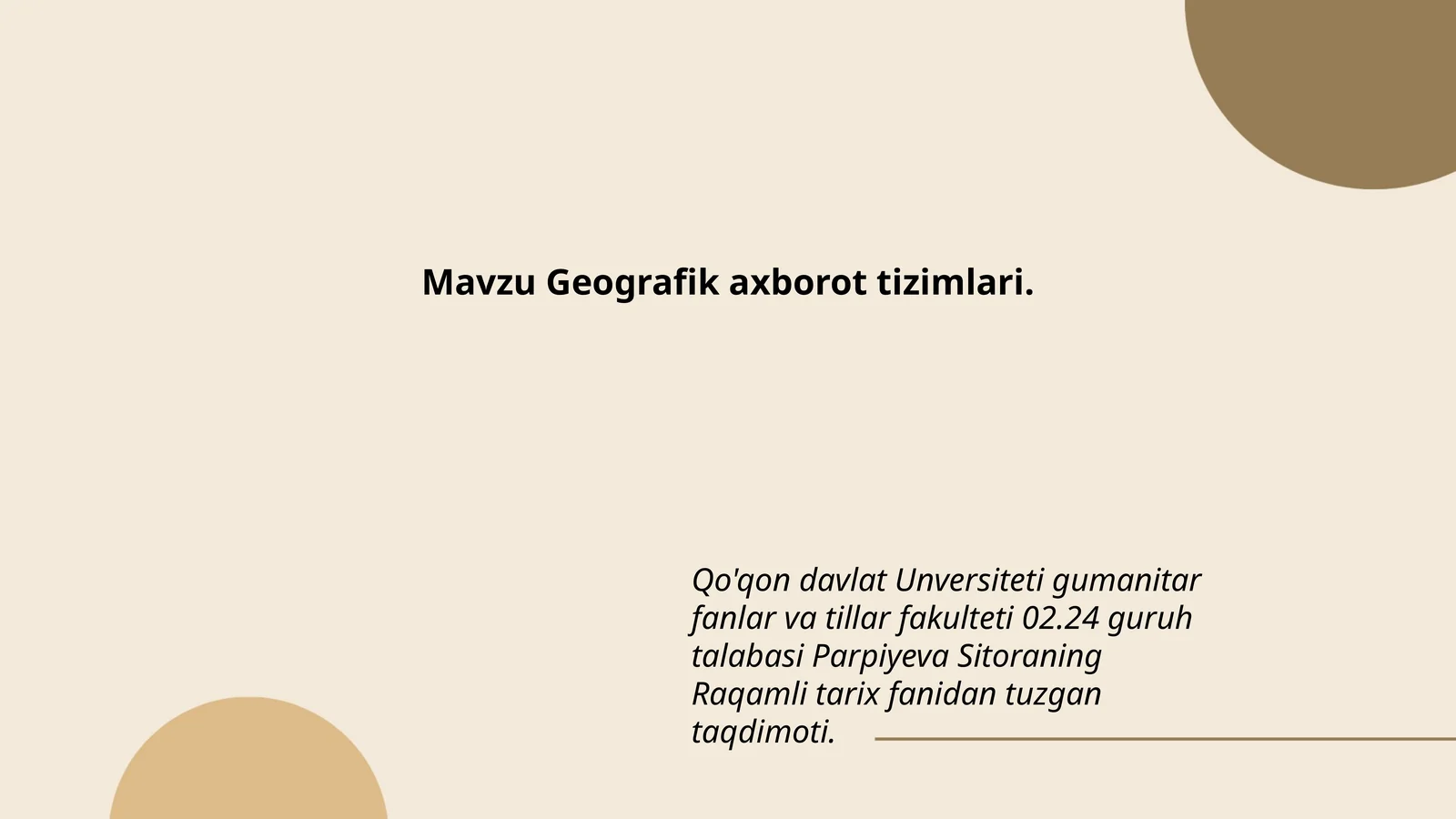 Geografik axborot tizimlari