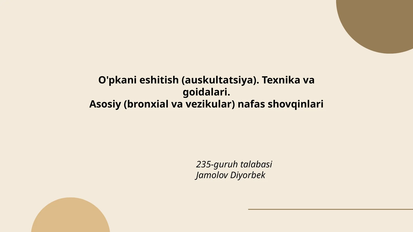 Auskultatsiya Texnikasi va Asosiy Qoidalari