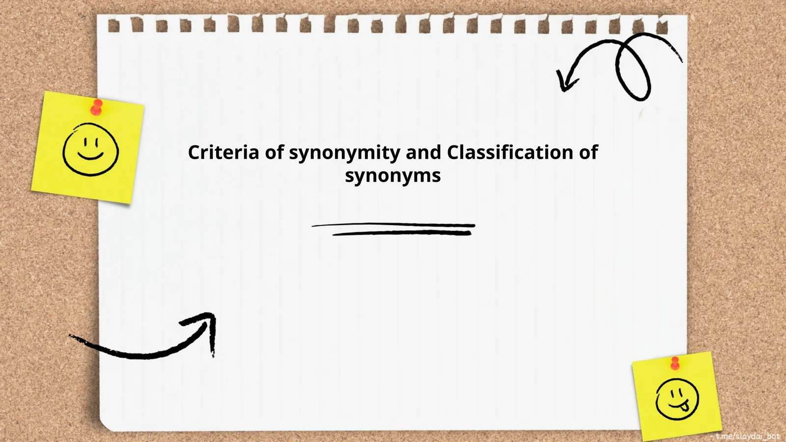 Criteria of synonymity and Classification of synonyms