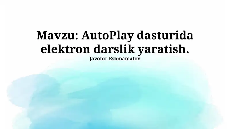 Elektron darslik yaratish