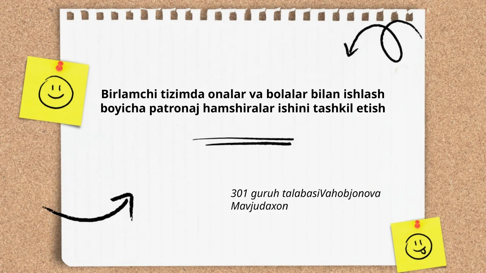 Birlamchi tizimda onalar va bolalar bilan ishlash boyicha patronaj hamshiralar ishini tashkil etish