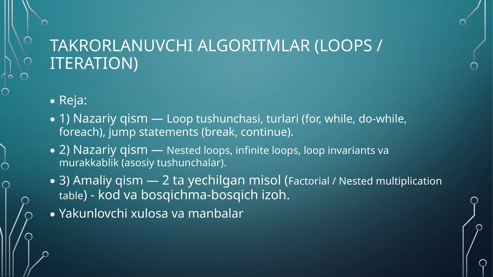 Takrorlanuvchi algoritmlar