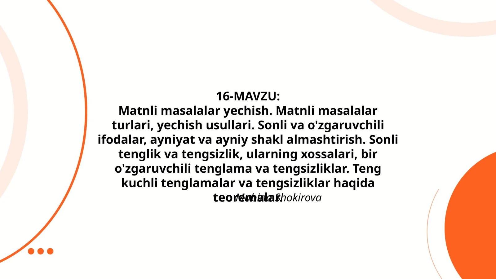 Matnli masalalar yechish