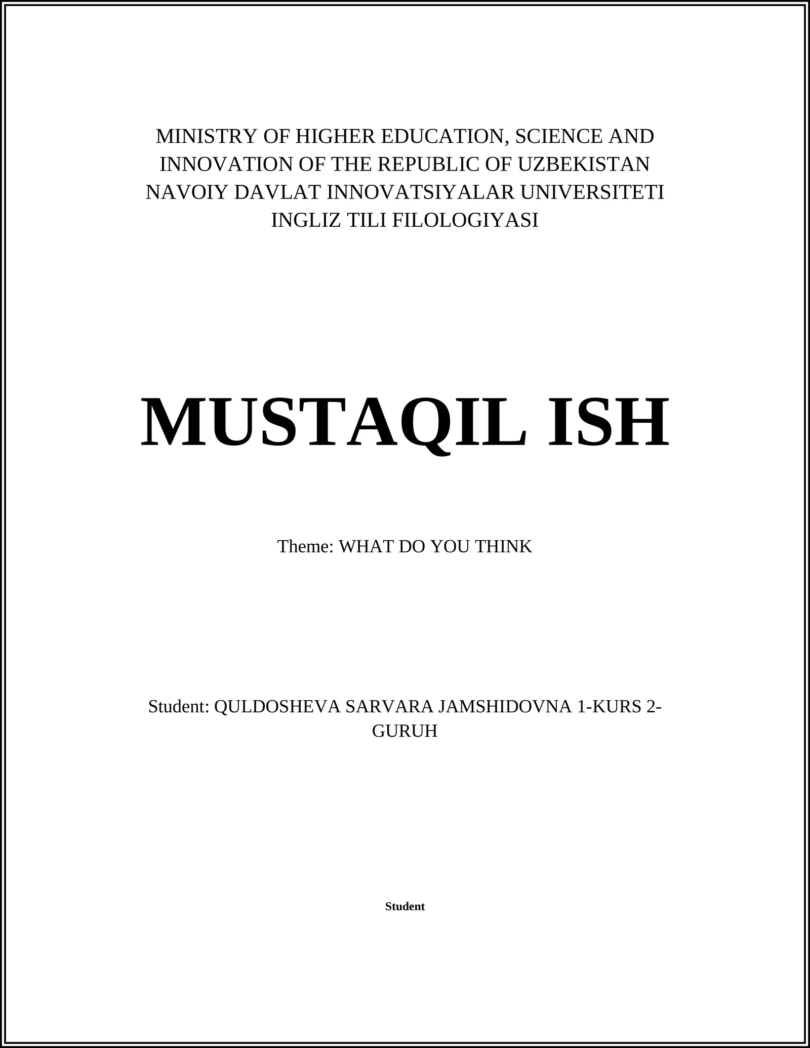 INGLIZ TILI FILOLOGIYASI