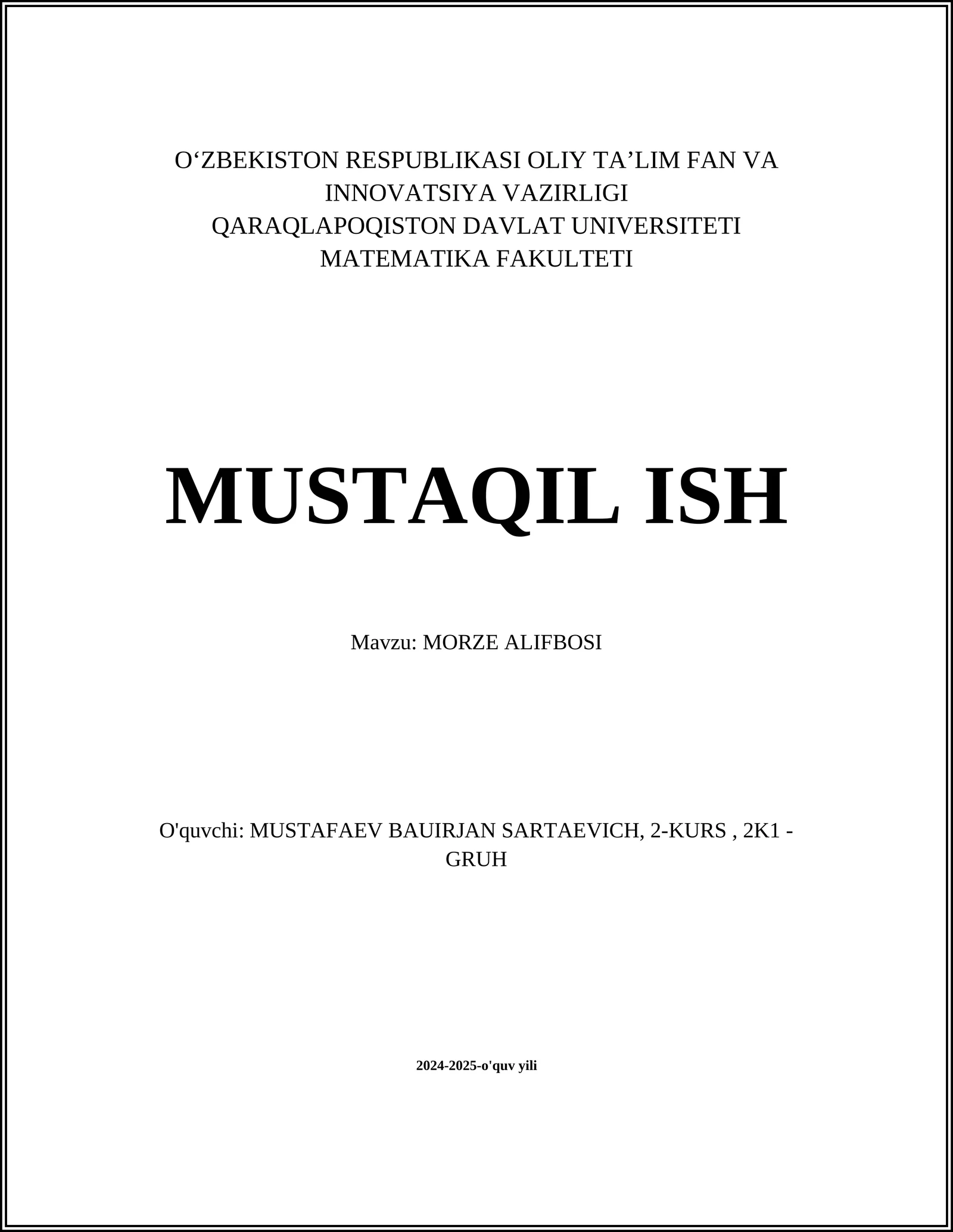 MORZE ALIFBOSI