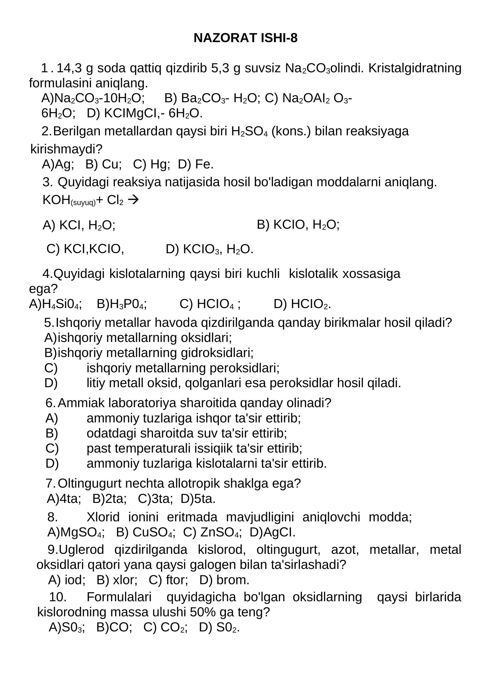 NAZORAT ISHI-8