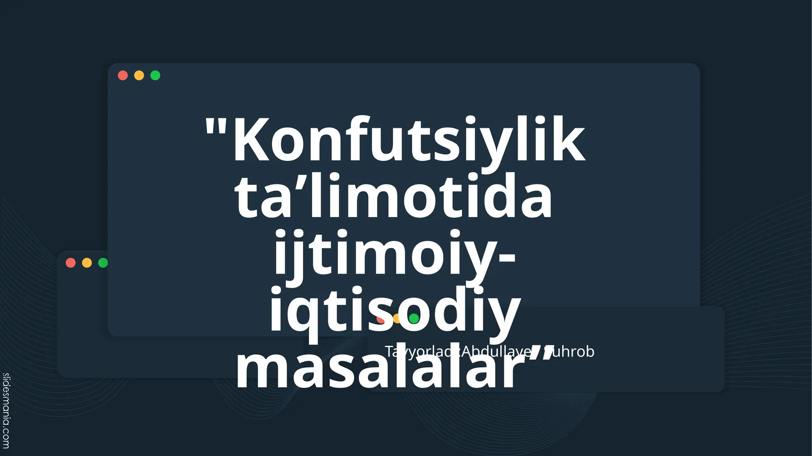 Konfutsiylik taʼlimotida ijtimoiy-iqtisodiy masalalar